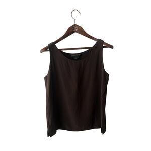 Women’s Size 10 Vintage Silk Tank Blouse‎ Brown Classiques Entier